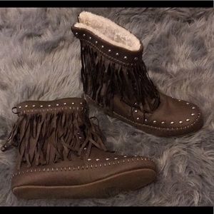 Faux leather booties